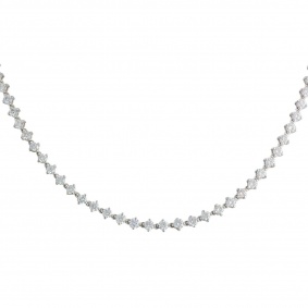 18k White Gold Full Diamond Necklace